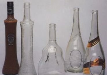 Bouteilles en verre décorées
